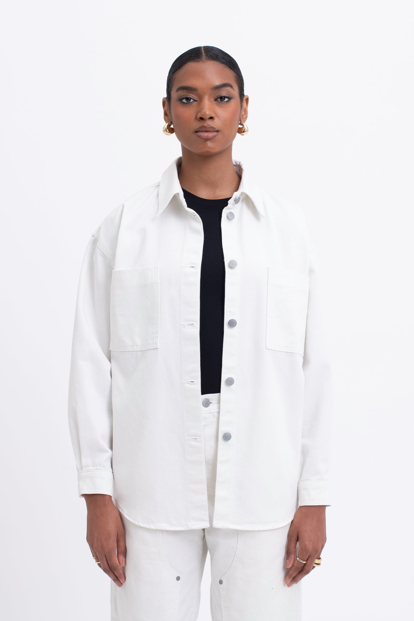 White Denim Shirt Jacket