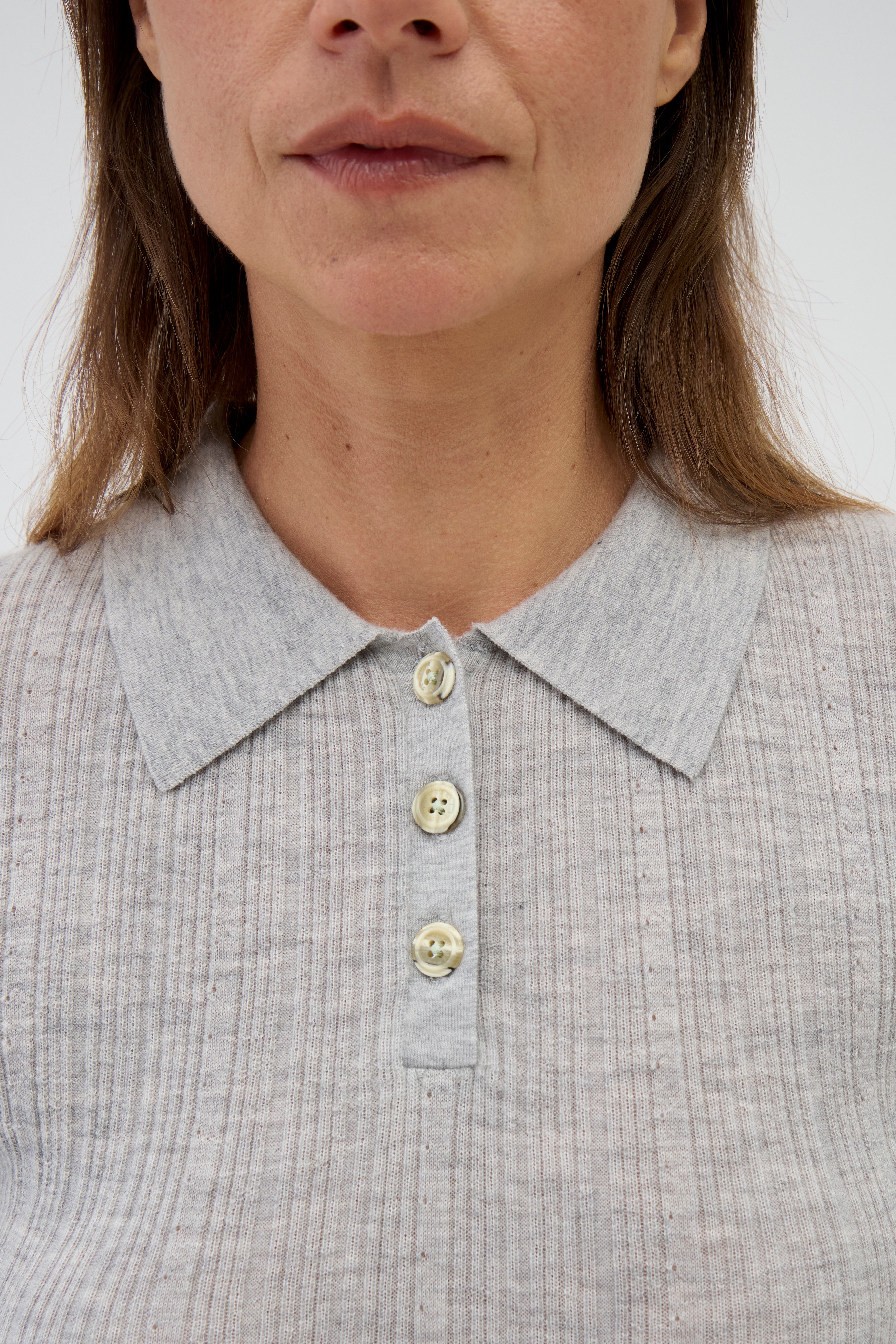 CASHMERE SILK RIB POINTELLE KNIT POLO – Renggli