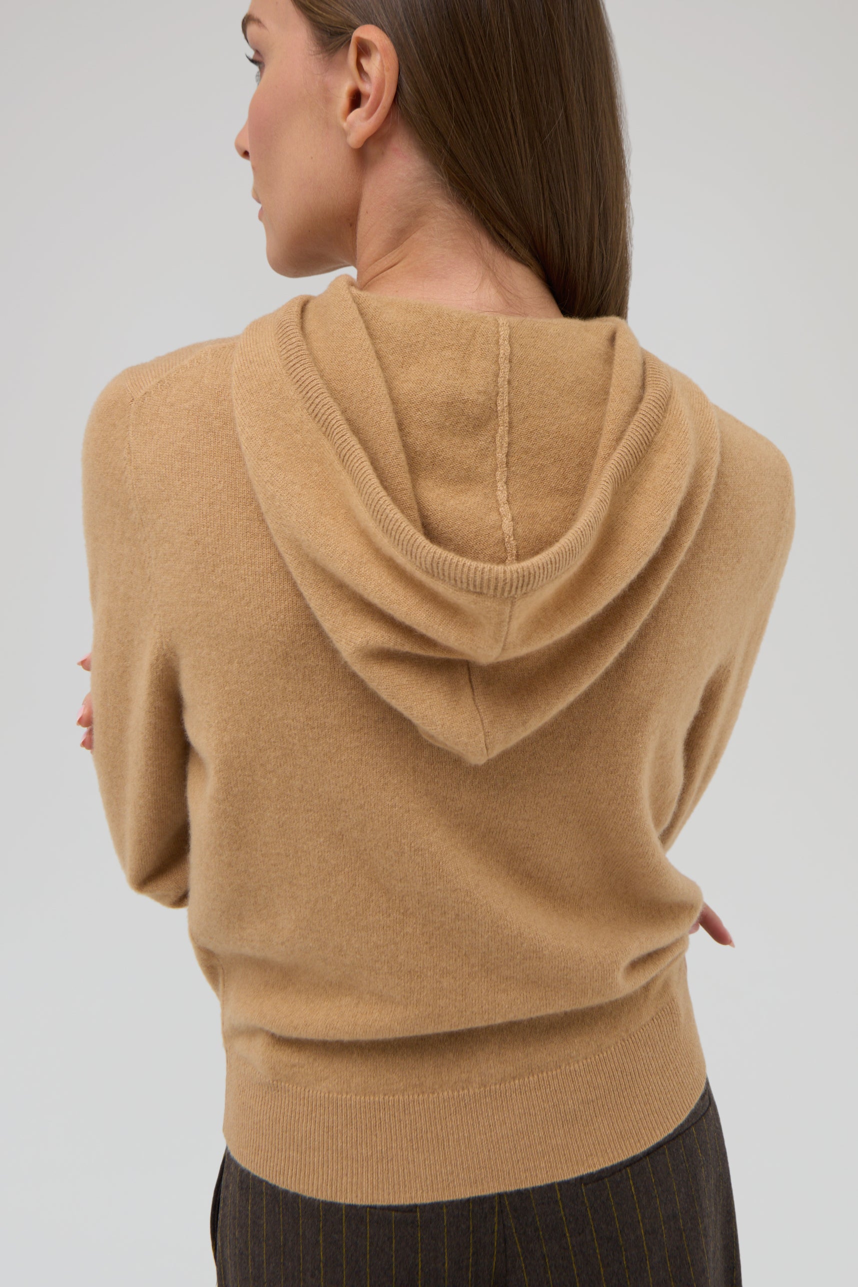 ジャケット・アウター rielle riche knit hoodie brown rielle riche