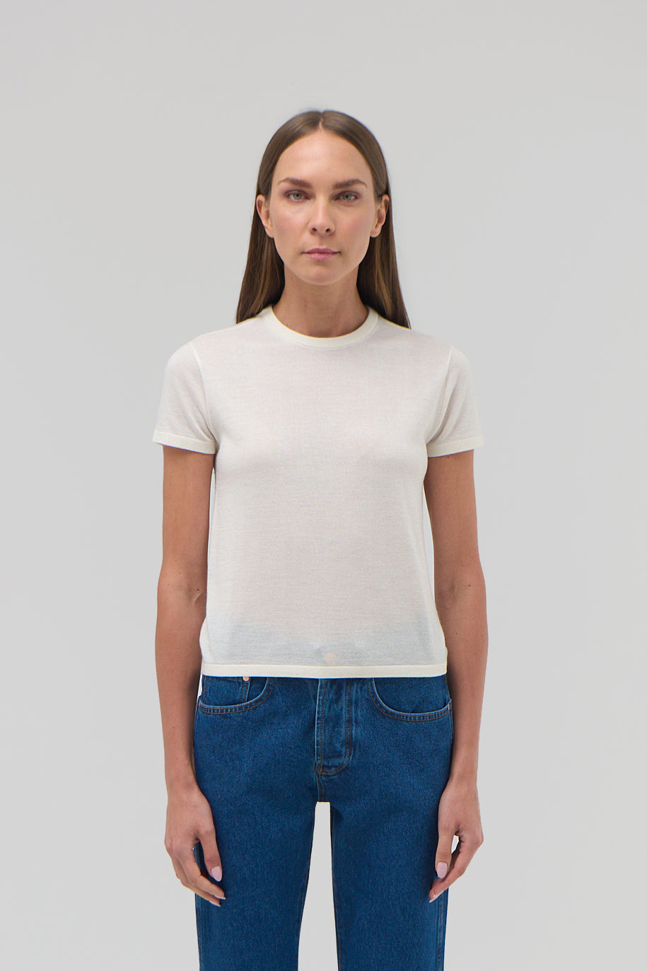 CASHMERE SILK KNIT TEE