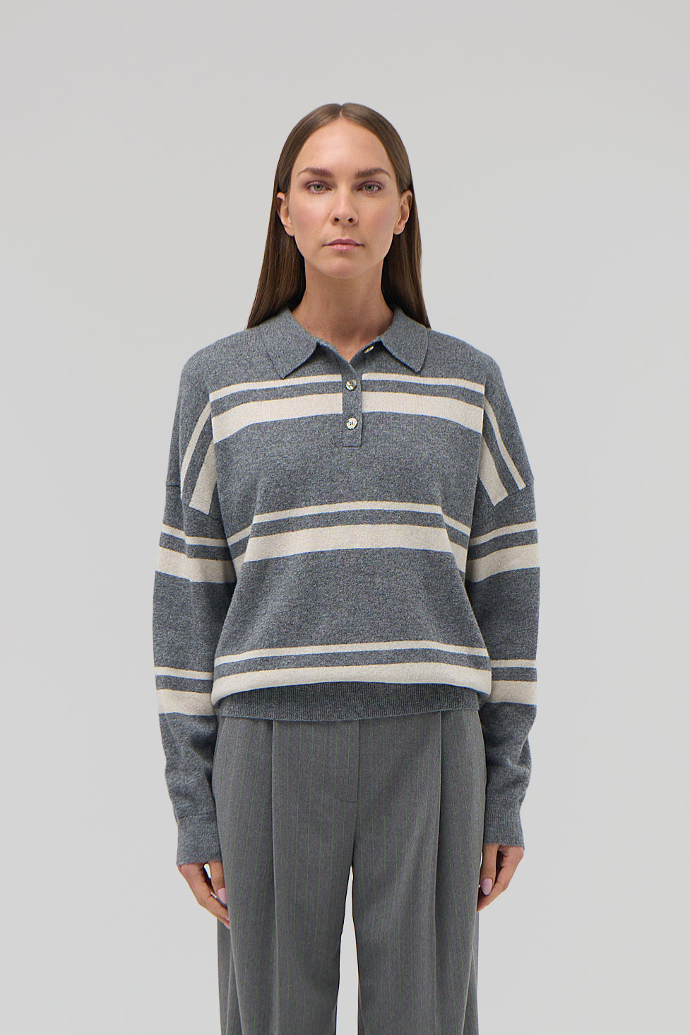 CASHMERE STRIPED POLO