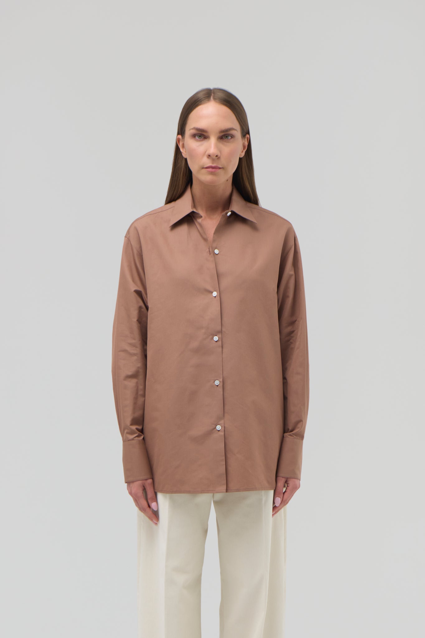 COTTON SILK BUTTON UP