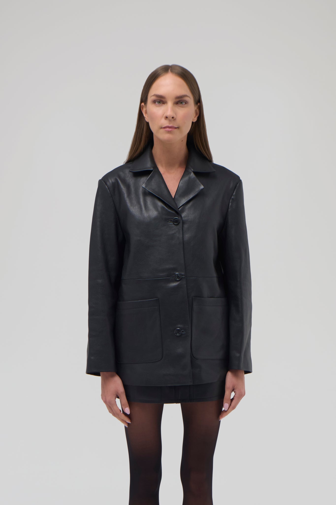 LEATHER BLAZER