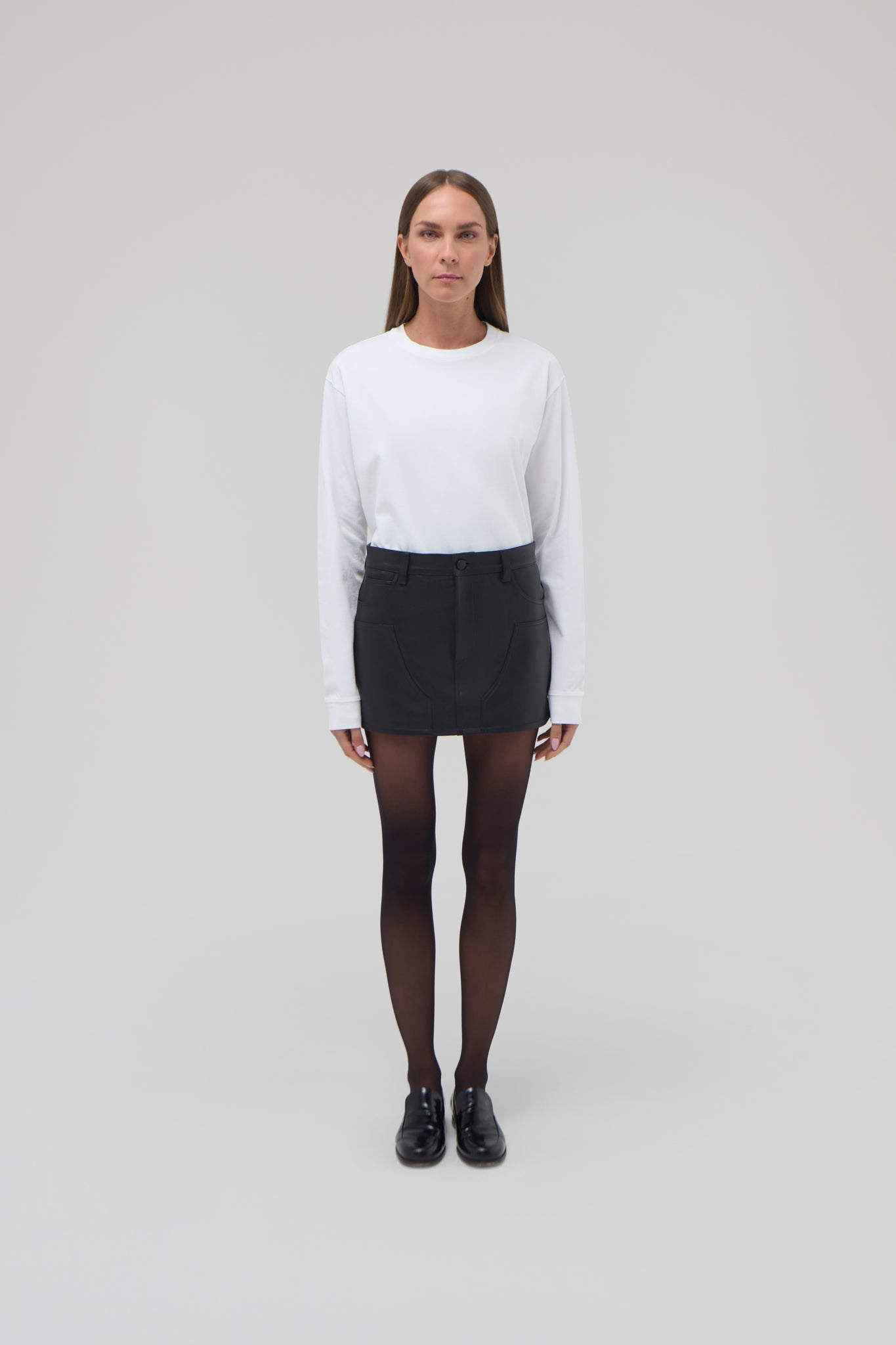 LEATHER CARGO SKIRT
