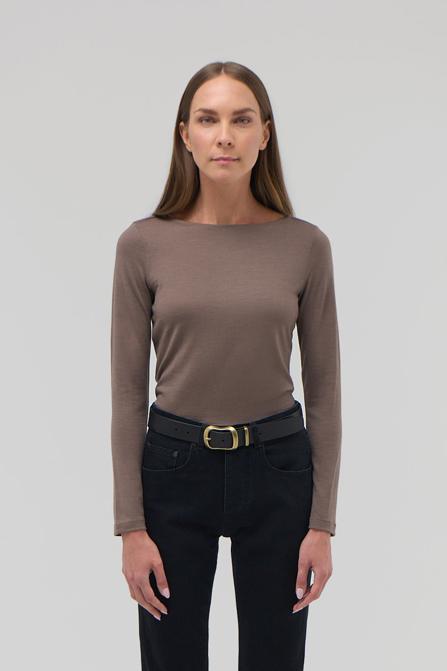 LONG SLEEVE BOATNECK TEE