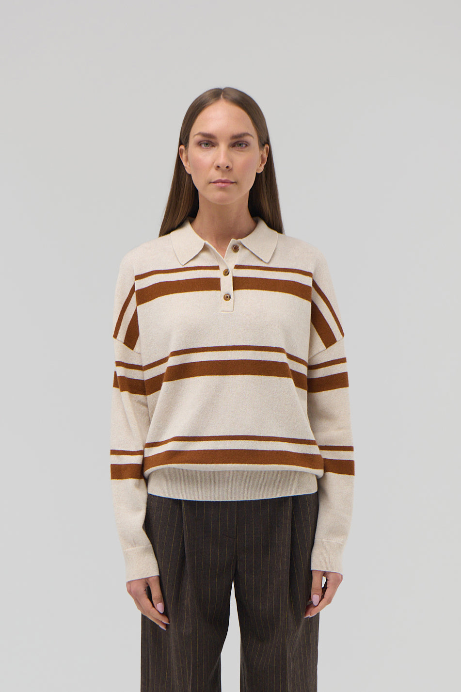 CASHMERE STRIPED POLO