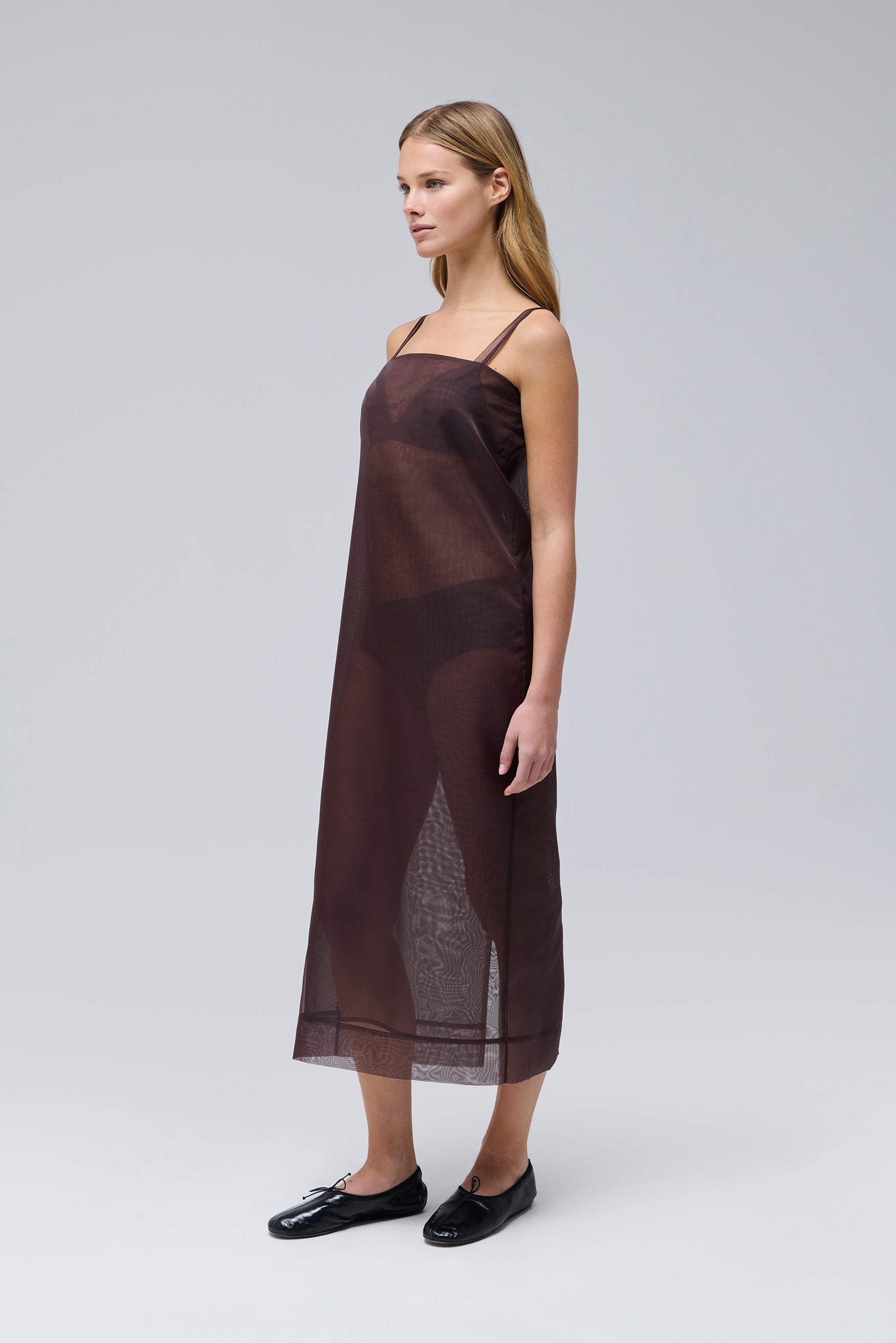 Renggli ORGANZA Camisole DRESS | BROWN | Size 12